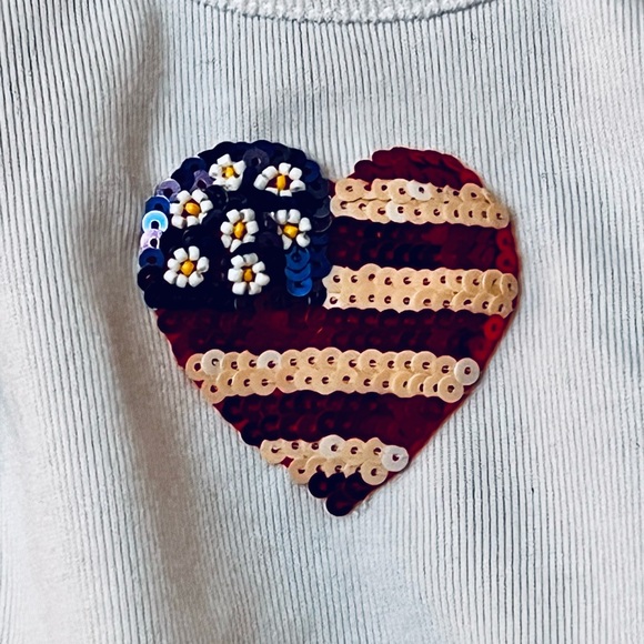 Build a Bear white t top with sequined heart And Red bloomer panties - Picture 2 of 4